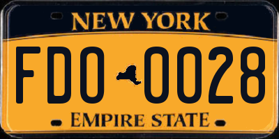NY license plate FDO0028