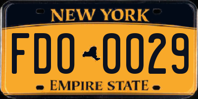 NY license plate FDO0029