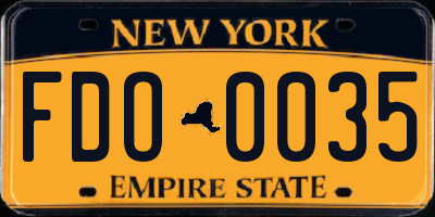 NY license plate FDO0035