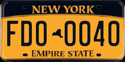 NY license plate FDO0040