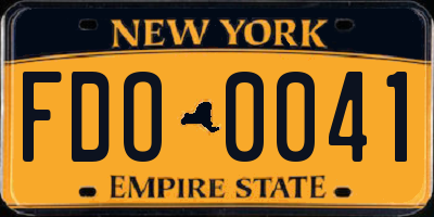 NY license plate FDO0041