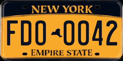 NY license plate FDO0042