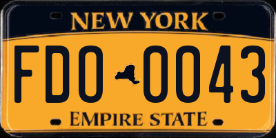 NY license plate FDO0043