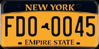 NY license plate FDO0045