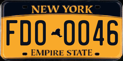 NY license plate FDO0046