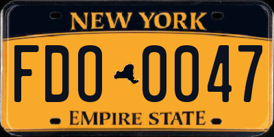 NY license plate FDO0047