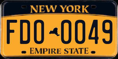 NY license plate FDO0049