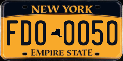 NY license plate FDO0050