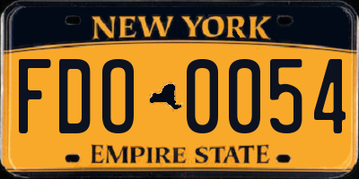 NY license plate FDO0054