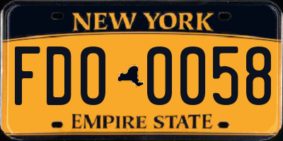 NY license plate FDO0058