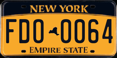 NY license plate FDO0064