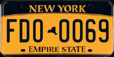 NY license plate FDO0069