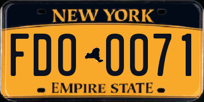 NY license plate FDO0071