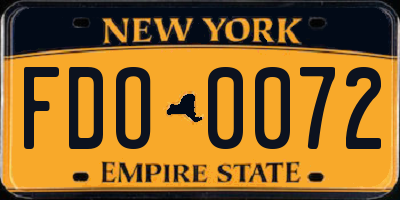NY license plate FDO0072