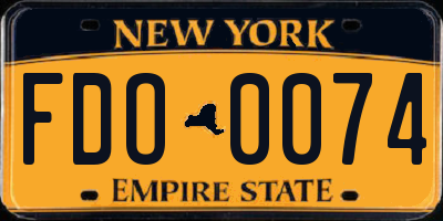 NY license plate FDO0074