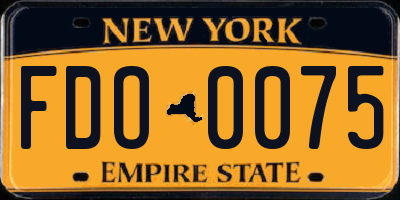 NY license plate FDO0075