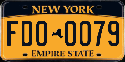 NY license plate FDO0079