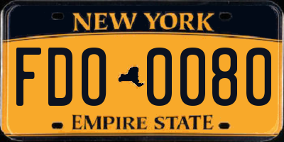 NY license plate FDO0080