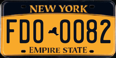 NY license plate FDO0082