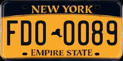NY license plate FDO0089