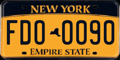NY license plate FDO0090