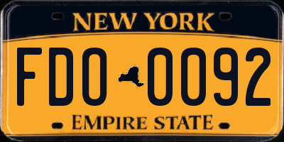 NY license plate FDO0092