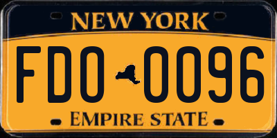 NY license plate FDO0096