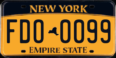 NY license plate FDO0099