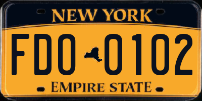 NY license plate FDO0102
