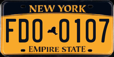 NY license plate FDO0107