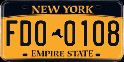 NY license plate FDO0108