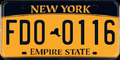 NY license plate FDO0116