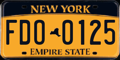 NY license plate FDO0125