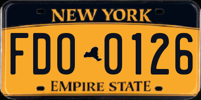 NY license plate FDO0126
