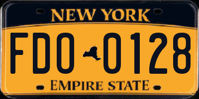 NY license plate FDO0128