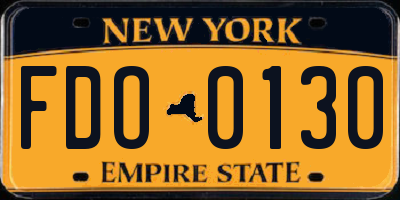 NY license plate FDO0130