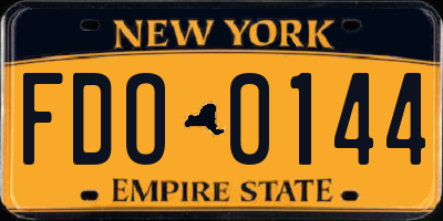 NY license plate FDO0144