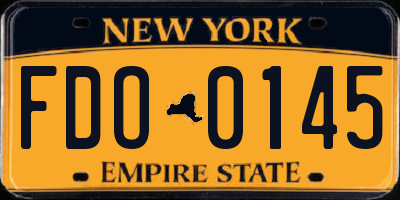 NY license plate FDO0145