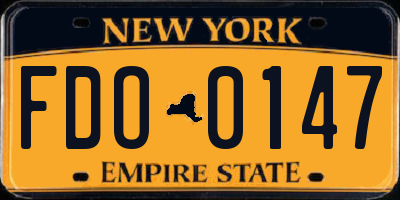 NY license plate FDO0147