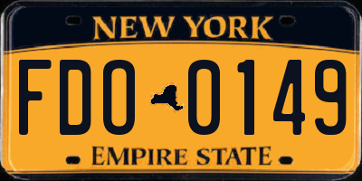 NY license plate FDO0149