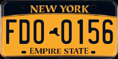 NY license plate FDO0156