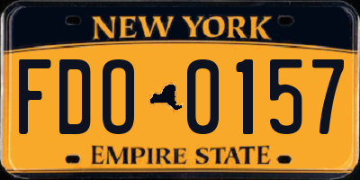 NY license plate FDO0157