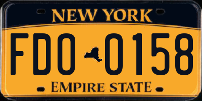 NY license plate FDO0158