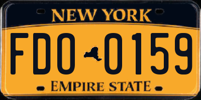 NY license plate FDO0159