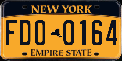 NY license plate FDO0164