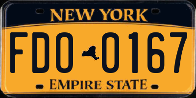 NY license plate FDO0167