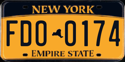 NY license plate FDO0174