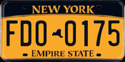 NY license plate FDO0175