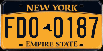 NY license plate FDO0187