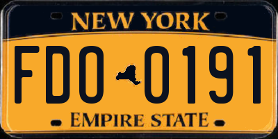 NY license plate FDO0191